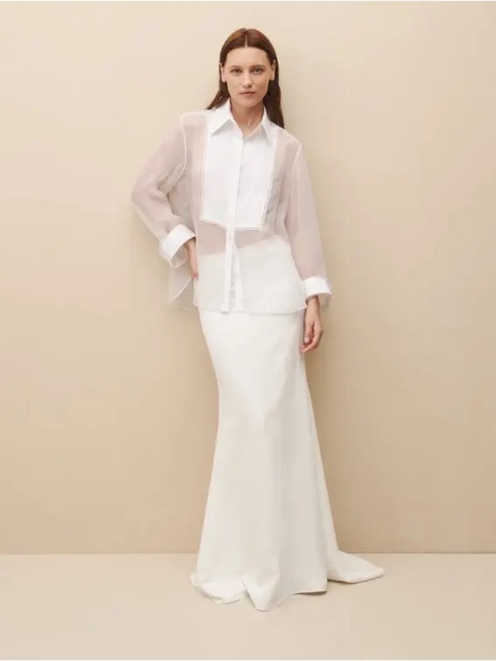 NWT TWP Isn’t It Romantic High-Low Skirt in white
